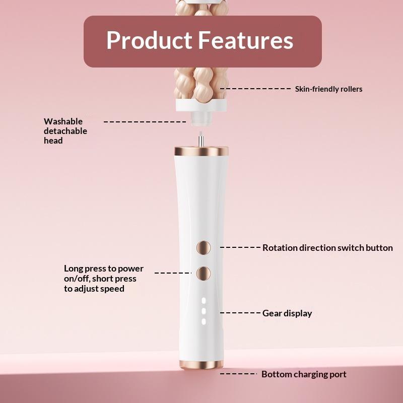 Luxury Skincare Tools - 3Dフェイシャルローラーマッサージャー。回転式の波型デザインで、女性の毎日のスキンケアに最適な、高級感のある肌引き締めマッサージツール。