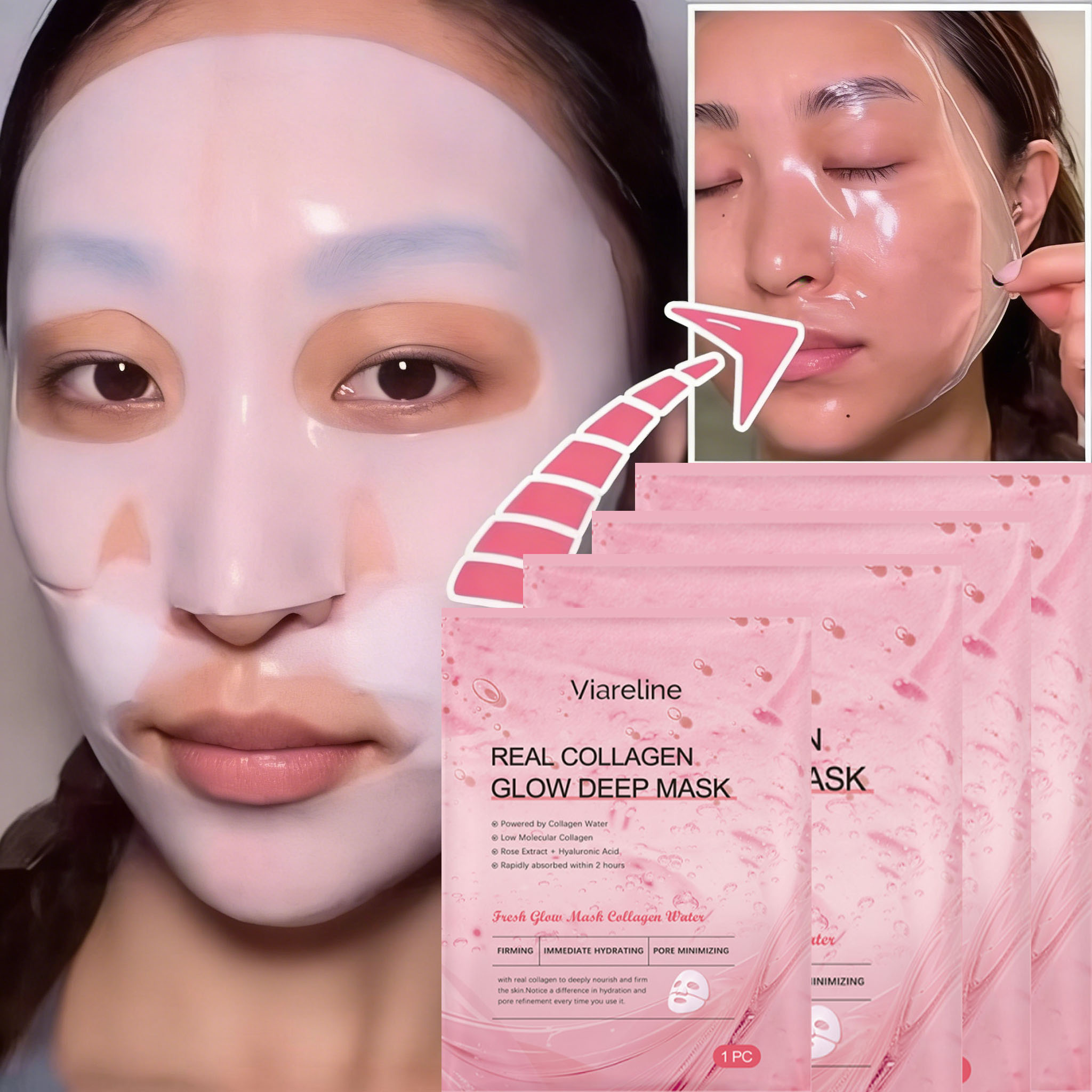 Luxury Skincare Brands - オーバーナイトコラーゲンマスク サーモンDNA PDRN フェイスマスク グラスグロー肌 弾力保湿