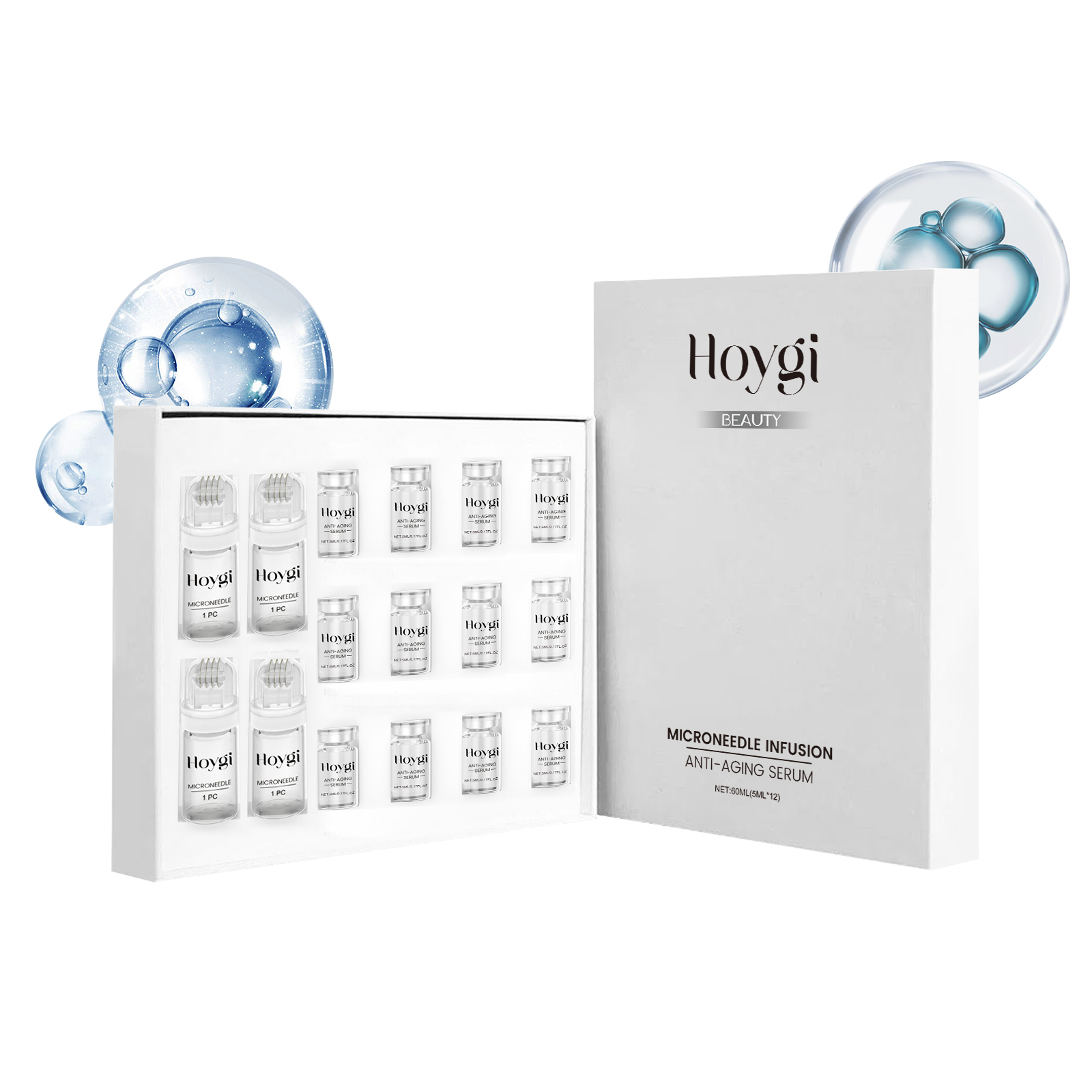 Luxury Skincare Brands - マイクロニードルローラー付き引き締めフェイシャルセラムセット アンチエイジング 引き締め保湿フェイシャルエッセンス 肌の色を均一にする 美肌ケア