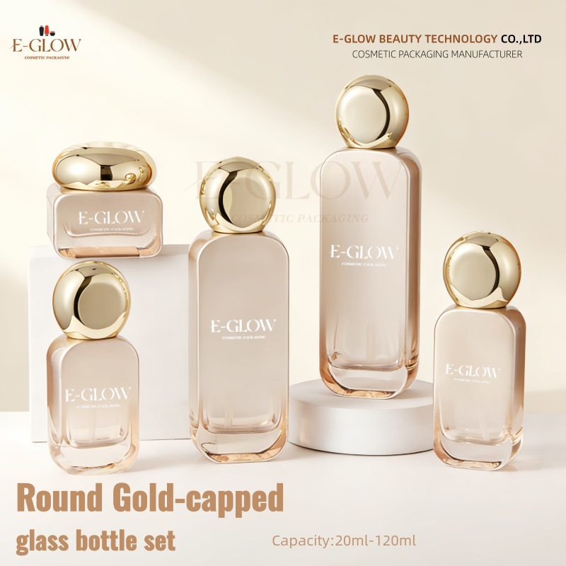 Luxury Skincare Logo - 【ロゴカスタム】1個 グラデーションオレンジボトルセット 高級ガラス化粧品包装 100ml スプレーローション スキンケア