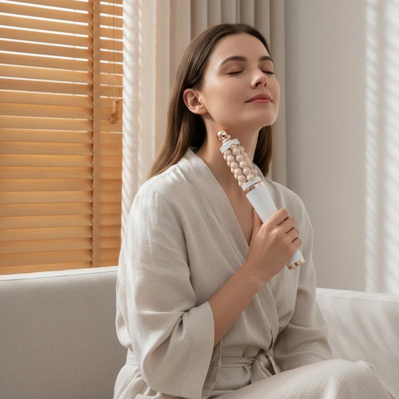 3Dフェイシャルローラーマッサージャー。回転式の波型デザイン - Luxury Skincare Tools のレビューと価格